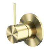 Mecca Shower Nero Mixer Handle Up 80mm Plate - Brushed Gold